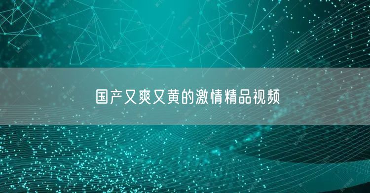 国产又爽又黄的激情精品视频